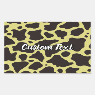 Rectangular Pegatina de patrón de vaca