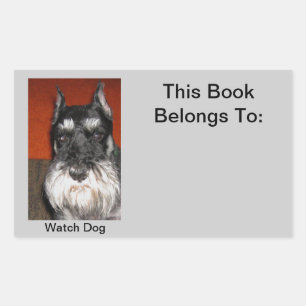 Rectangular Pegatina de perro Schnauzer Watch
