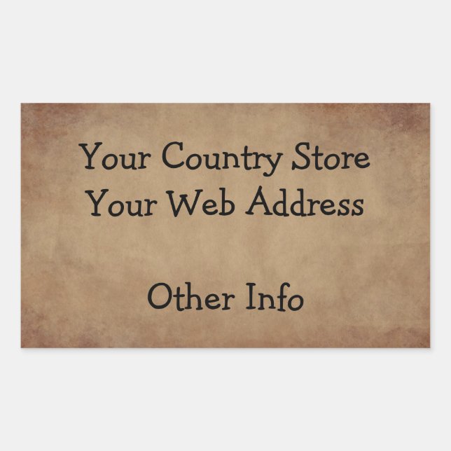 Rectangular Pegatina de Personalizado de papel antiguo (Anverso)
