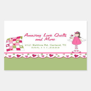 Rectangular Pegatina de Personalizado empresarial de Quilting