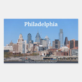 Rectangular Pegatina de Philadelphia Skyline
