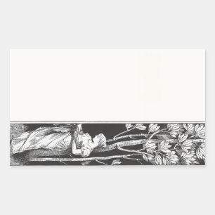 Rectangular Pegatina de placa de biblioteca