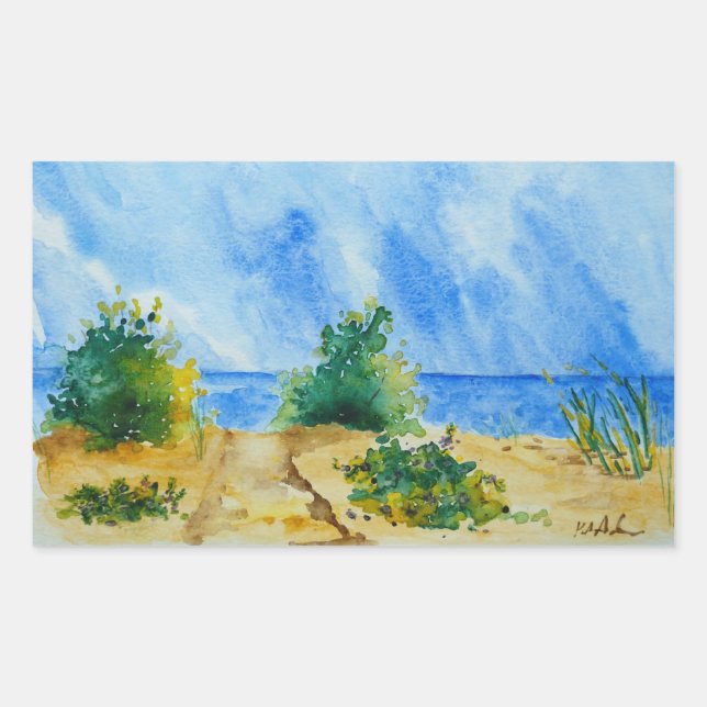 Rectangular pegatina de playa (Anverso)