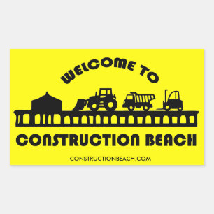 Rectangular Pegatina de playa de construcción