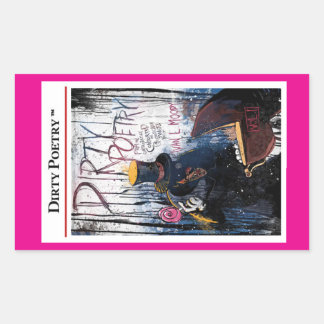 RECTANGULAR PEGATINA DE POETRÍA SUCIA