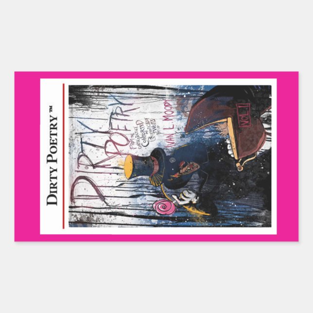RECTANGULAR PEGATINA DE POETRÍA SUCIA (Anverso)