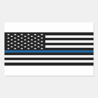 Rectangular Pegatina de Policía de Apoyo de la Línea Azul delg