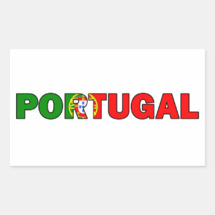 Rectangular Pegatina de Portugal