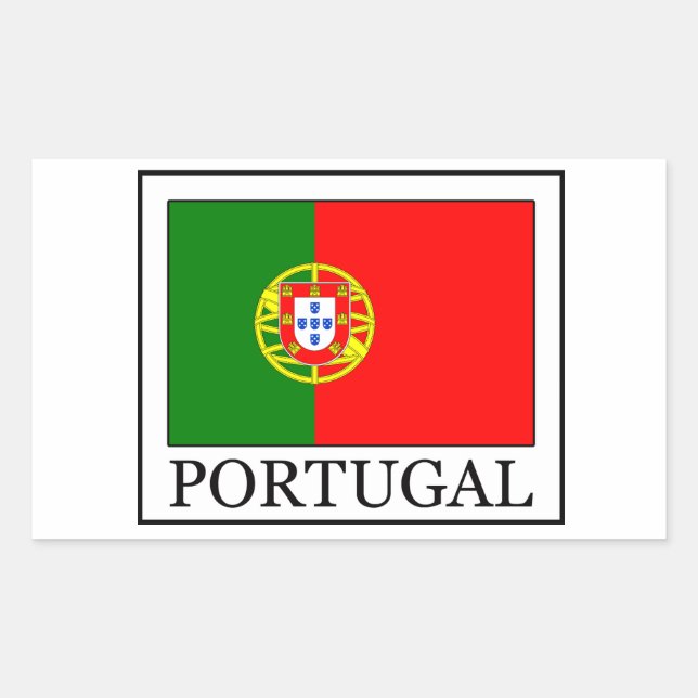 Rectangular Pegatina de Portugal (Anverso)