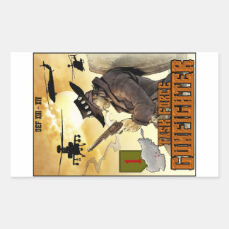 Rectangular Pegatina de poster de caza de pistoleros del Equip