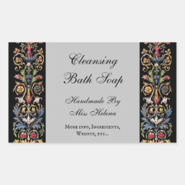 Rectangular Pegatina de producto editable en arte gótico ilumi