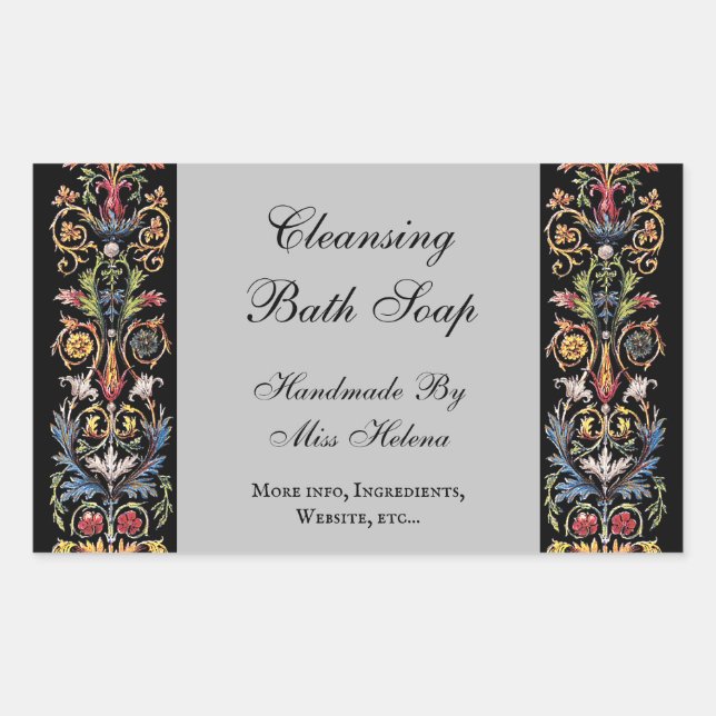 Rectangular Pegatina de producto editable en arte gótico ilumi (Anverso)