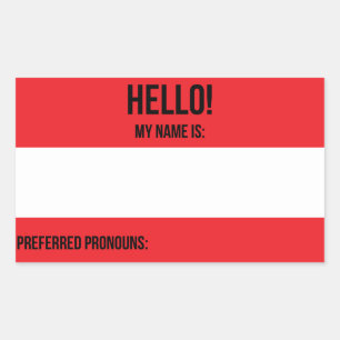 Rectangular Pegatina de Pronouns preferido