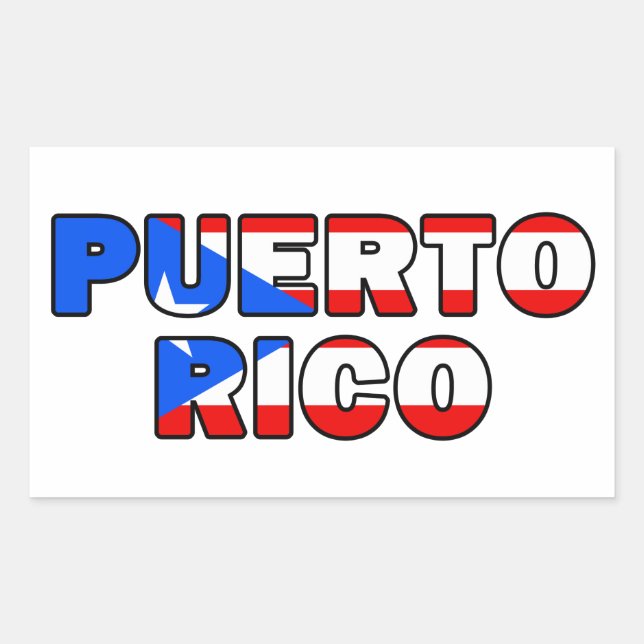 Rectangular Pegatina de Puerto Rico (Anverso)