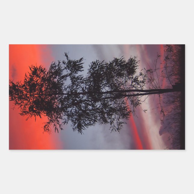 Rectangular Pegatina de puesta de sol de tormenta (Anverso)