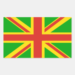 Rectangular Pegatina de Rasta Jack