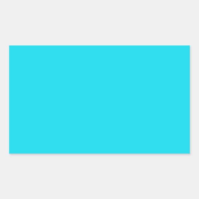 Rectangular Pegatina de Rectángulo Azul Aqua (Anverso)