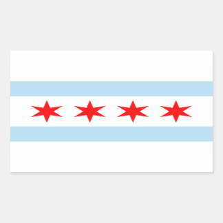 Rectangular Pegatina de Rectángulo de Bandera de Chicago