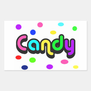 Rectangular Pegatina de rectángulo de candy