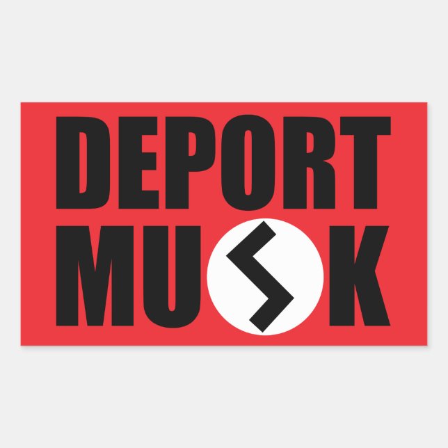Rectangular Pegatina de Rectángulo de Deport Elon Musk (Anverso)
