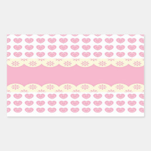 Rectangular Pegatina de Rectángulo de Eyelet del Corazón Rosa