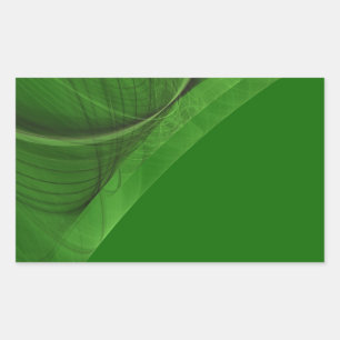 Rectangular Pegatina de rectángulo de fondo de fractal verde