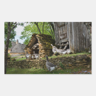 Rectangular Pegatina de rectángulo de ganso de foie gras tradi