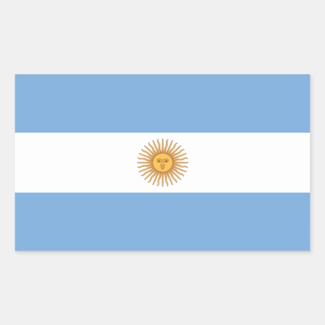 Rectangular Pegatina de Rectángulo de la Bandera de Argentina (Anverso)