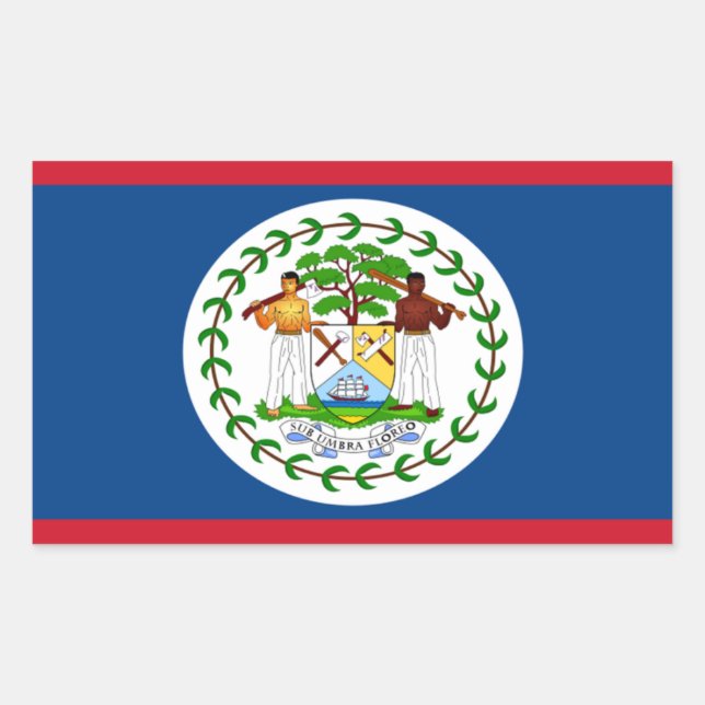 Rectangular Pegatina de Rectángulo de la Bandera de Belice (Anverso)