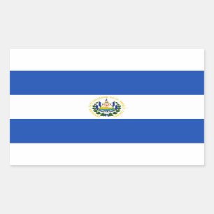 Rectangular Pegatina de Rectángulo de la bandera de El Salvad