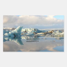 Rectangular Pegatina de rectángulo del lago Jokulsarlon iceber