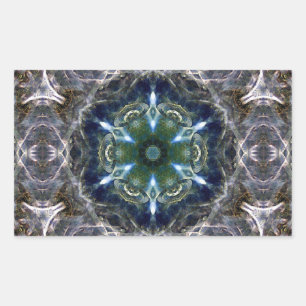 Rectangular Pegatina de redondeo clásico de Folk Mandala