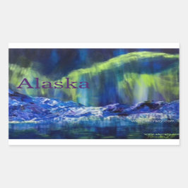 Rectangular Pegatina de Reflexiones Glaciales de Alaska