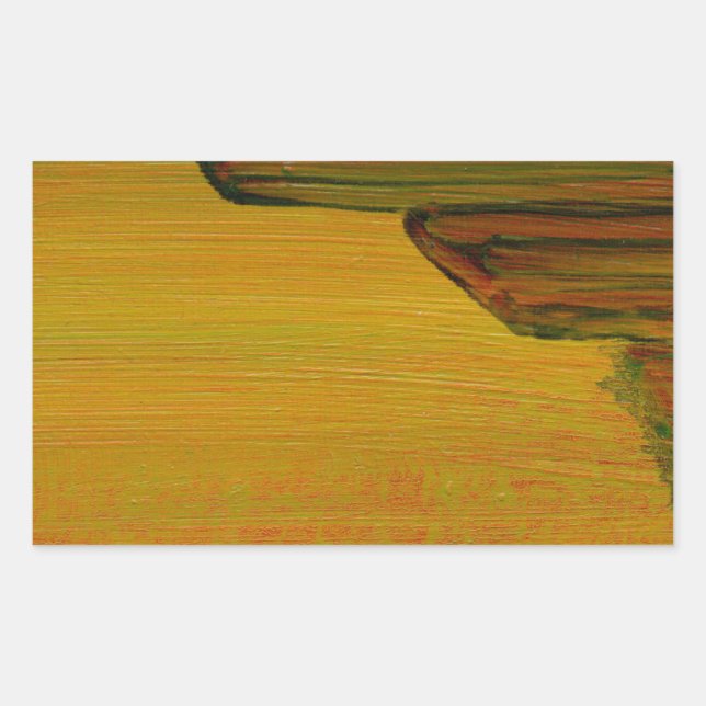 Rectangular Pegatina de resumen amarillo (Anverso)