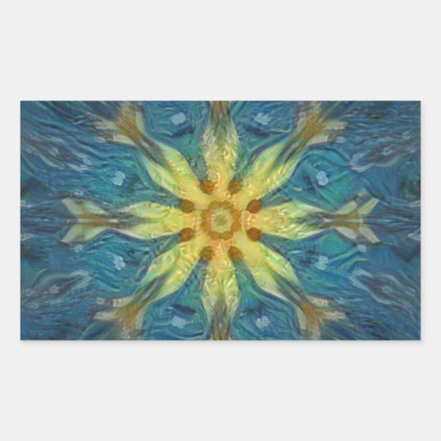 Rectangular Pegatina de resumen subacuático (Anverso)