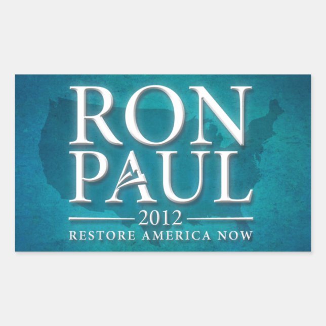 Rectangular Pegatina de Ron Paul 2012 (Anverso)