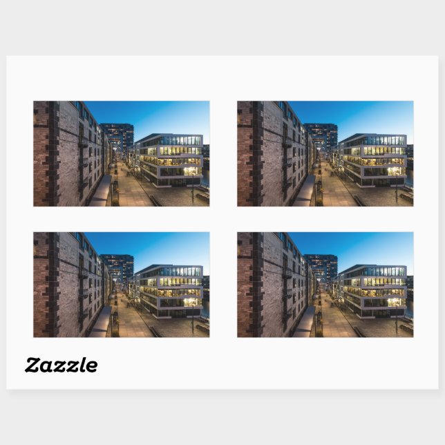 Rectangular Pegatina de Ronda Clásica de Colonia Alemania (Hoja)