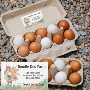 Rectangular Pegatina de Rooster Personalizado Eggs