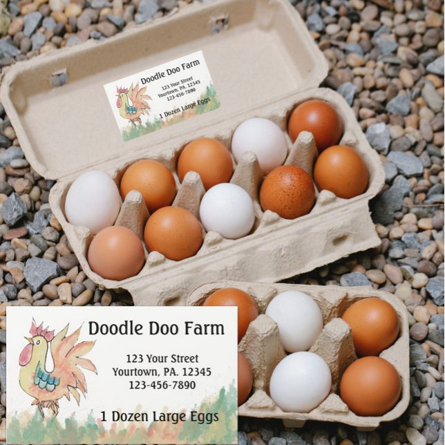 Rectangular Pegatina de Rooster Personalizado Eggs (Subido por el creador)