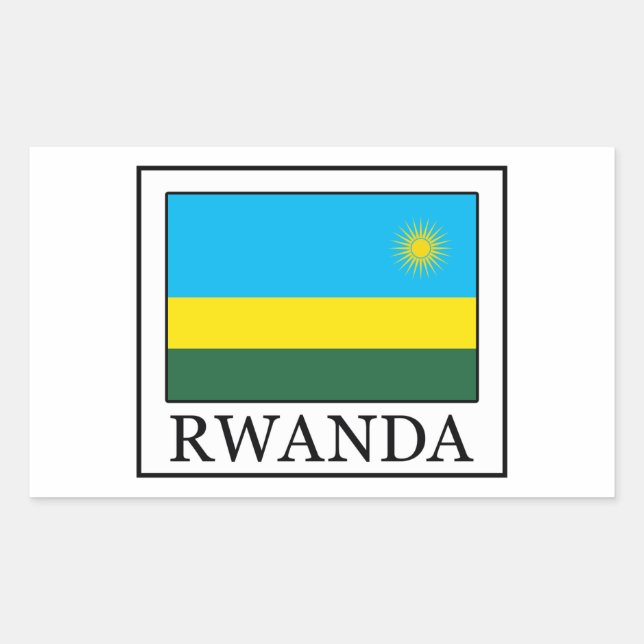 Rectangular Pegatina de Ruanda (Anverso)