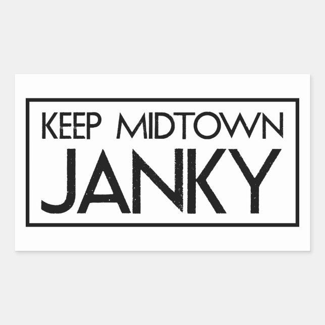 Rectangular Pegatina de Sacramento "Keep Midtown Janky" (Anverso)