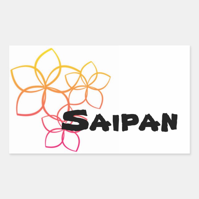 Rectangular Pegatina de Saipan (Anverso)