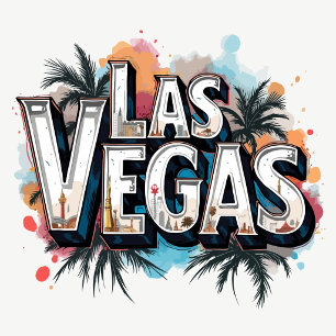 Rectangular Pegatina de salpicadura de palma de Las Vegas