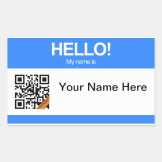Rectangular Pegatina de saludo de código QR