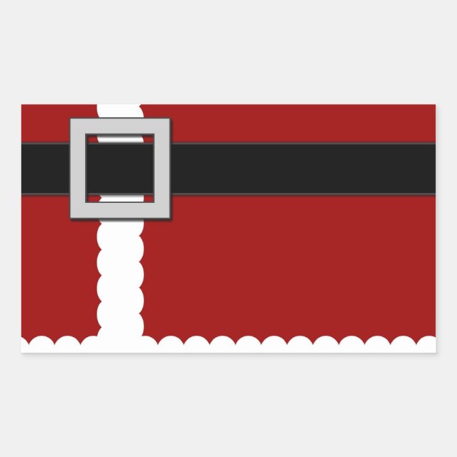 Rectangular Pegatina de Santa (Anverso)