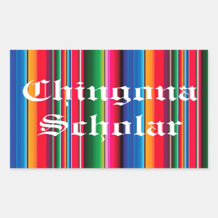 Rectangular Pegatina de Sarape del escolar de Chingona