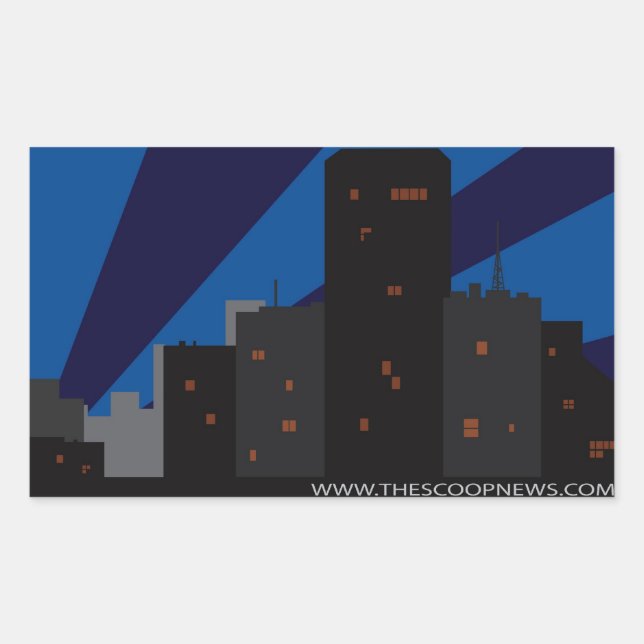 Rectangular Pegatina de Scoop News City (Anverso)