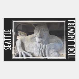 Rectangular Pegatina de Seattle Fremont Troll