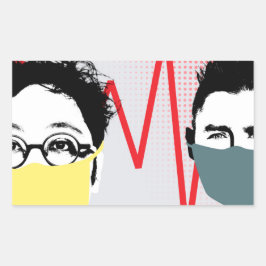 RECTANGULAR PEGATINA DE SENSIBILIZACIÓN DE FACE MASK CORONA VI