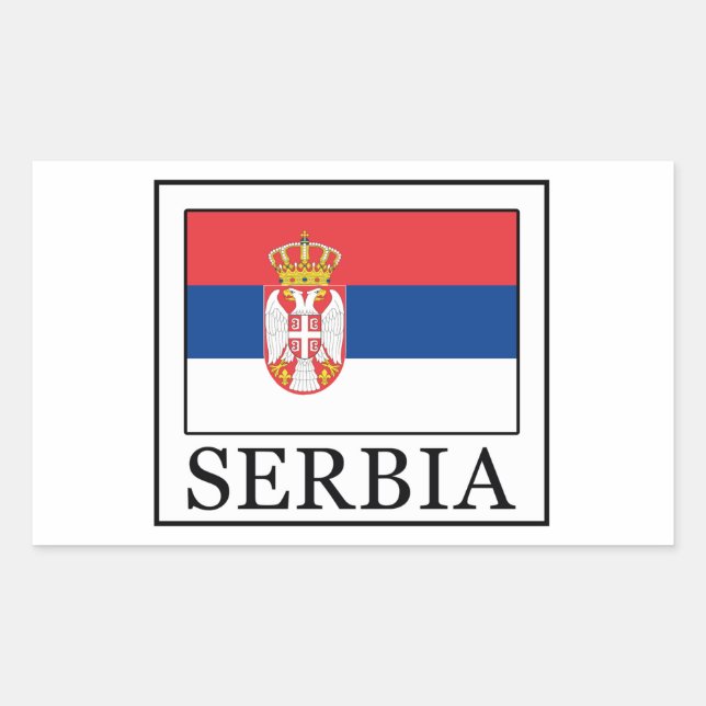 Rectangular Pegatina de Serbia (Anverso)